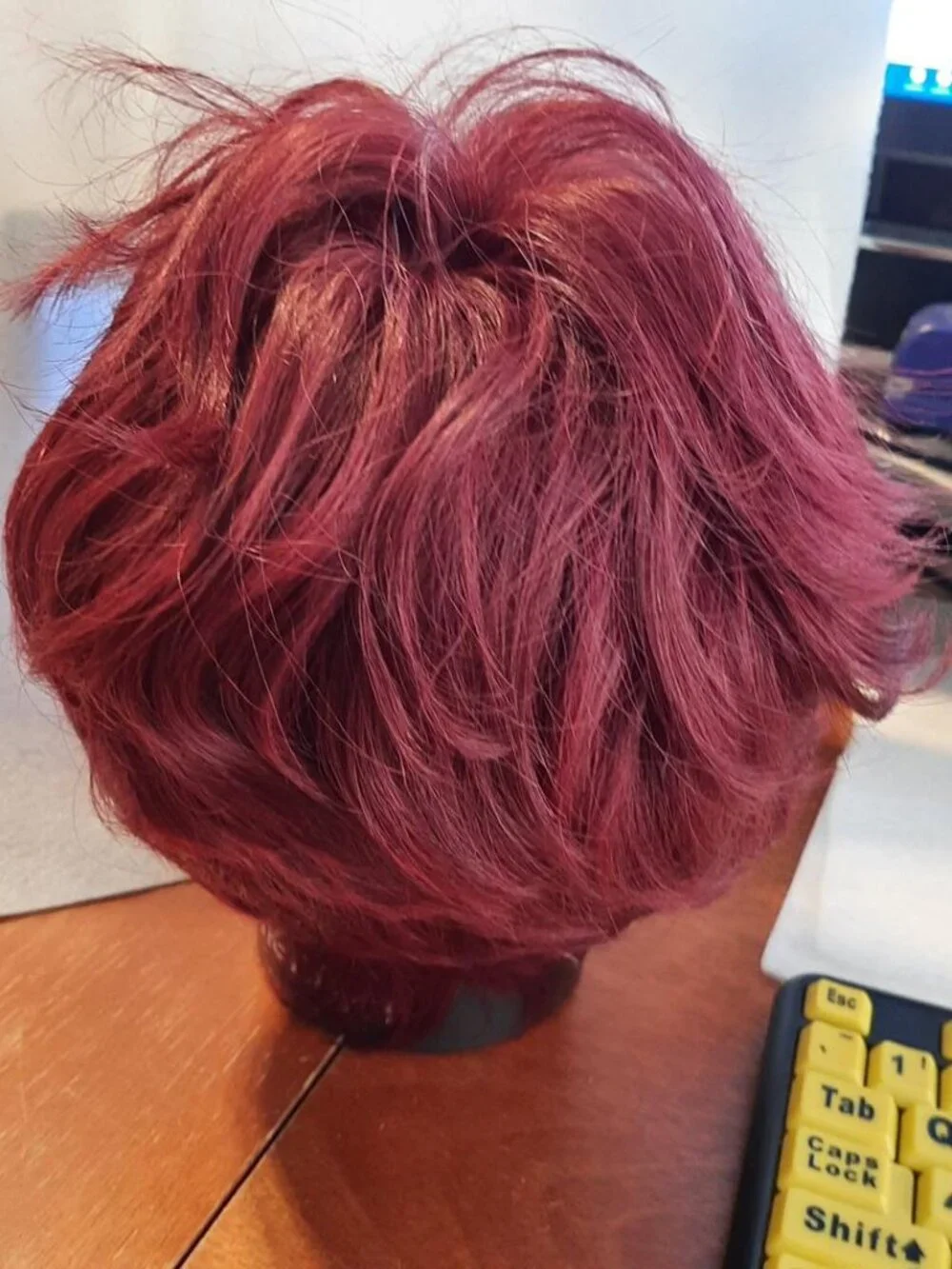 NEW ! Women Short Crimson Red Wig